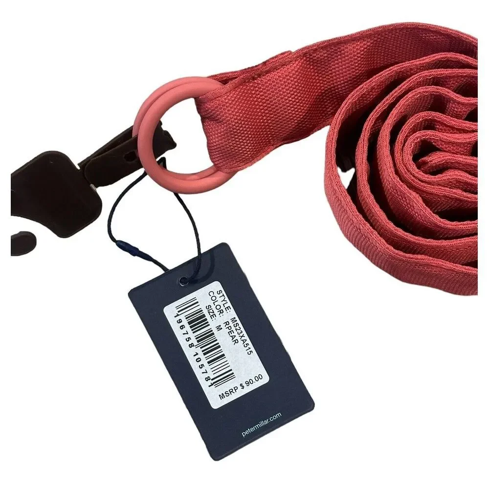 Peter Millar Crown Crafted NEW Mens Size Medium Performance O-Ring Red Pear Belt